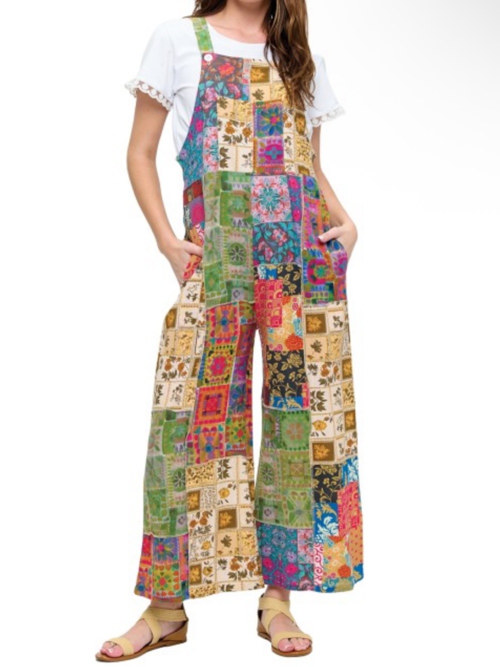 Yak & Yeti BOHO OVERALL PATCHWORK
FLORAL GARDEN Cotton made in Nepal